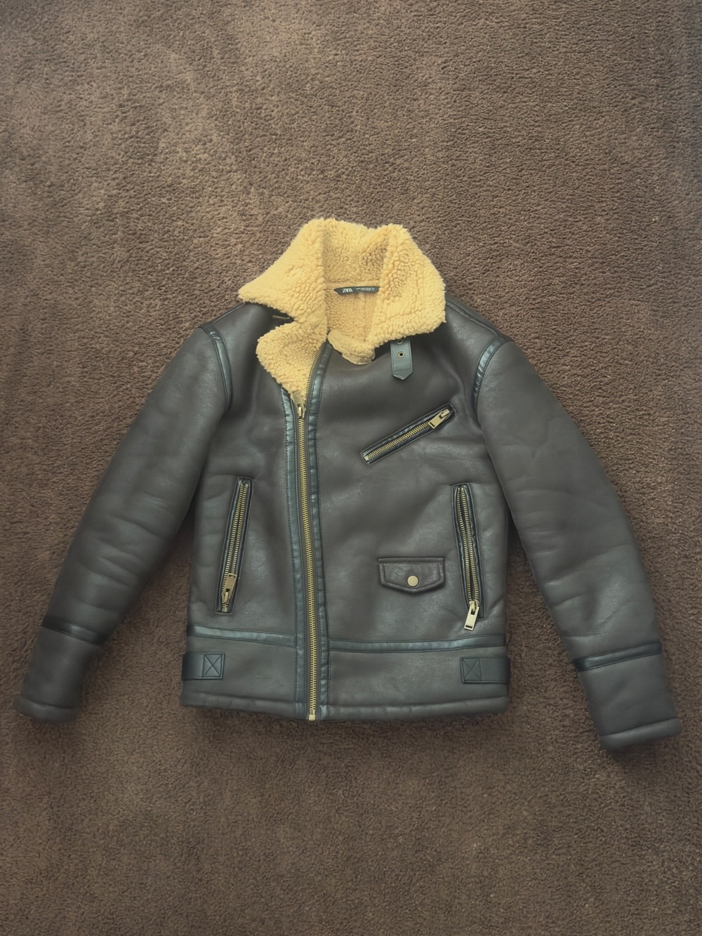 Zara Brown Sherling type Jacket